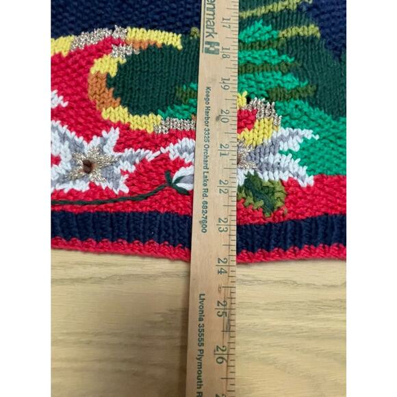 Vtg 80s Cardigan Bay Angel Sweater Womens Small Hand knitted Artsy Cottagecore - Picture 10 of 11